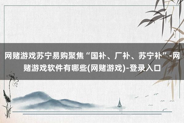 网赌游戏苏宁易购聚焦“国补、厂补、苏宁补”-网赌游戏软件有哪些(网赌游戏)-登录入口